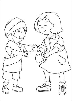 Caillou boyama sayfası,  coloring page, Kayu ve Sarah, 