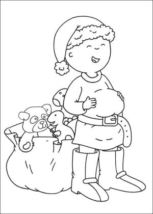 Caillou boyama sayfası,  coloring page, Kayu Noel Baba, 