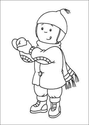 Caillou boyama sayfası,  coloring page, Kışın Kayu, 