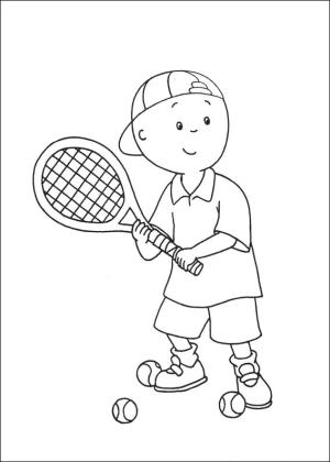 Caillou boyama sayfası,  coloring page, Kayu Tenis Oynarken, 