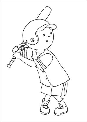 Caillou boyama sayfası,  coloring page, Beyzbol Oynayan Kayu, 