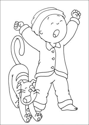 Caillou boyama sayfası,  coloring page, Gilbert ve Caillou Esneme, 