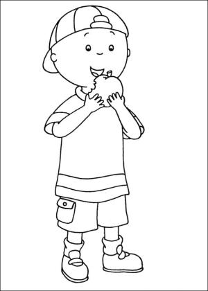 Caillou boyama sayfası,  coloring page, Kayu Elma Yemek, 