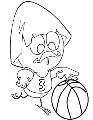 Calimero boyama sayfası,  coloring page, Calimero basketbol oynuyor, 