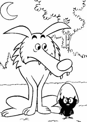 Calimero boyama sayfası,  coloring page, Calimero-and-The-Wolf, 