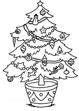 Çam Ağacı boyama sayfası,  coloring page, Küçük Çam Noel, 