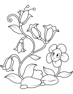 Çan çiçeği boyama sayfası,  coloring page, Sevimli çan çiçeği, 