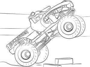 Canavar Kamyon boyama sayfası,  coloring page, Buldozer Canavar Kamyon, 