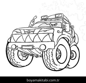 Canavar Kamyon boyama sayfası – eğitici aktivite, yaratıcılık