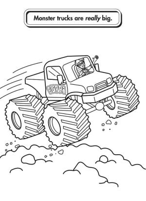 Canavar Kamyon boyama sayfası,  coloring page, Blippi Canavar Kamyon Sürüyor, 