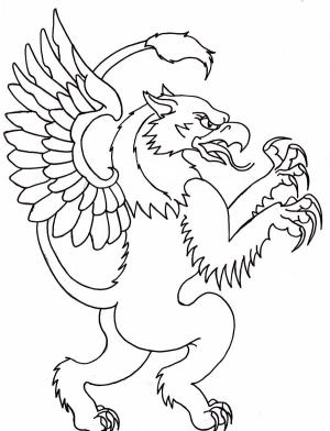 Canavar boyama sayfası,  coloring page, Korkunç Grifon, 