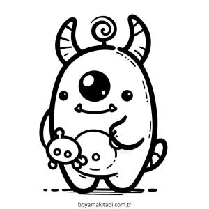 Canavar boyama sayfası – eğlenceli etkinlik, el becerilerini geliştirir