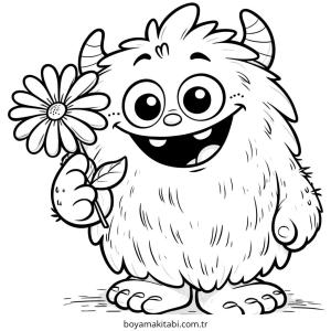 Canavar boyama sayfası – PDF indir, sevimli karakter