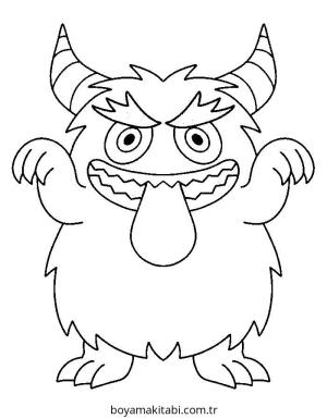 Canavar boyama sayfası – sevimli karakter, sanatsal çalışma