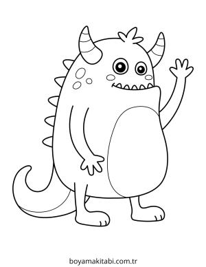 Canavar boyama sayfası – renkli çizimler, okul öncesi