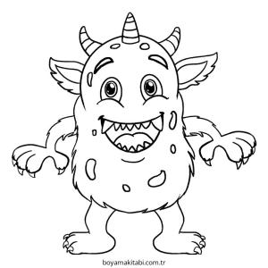 Canavar boyama sayfası – renkli çizimler, okul öncesi