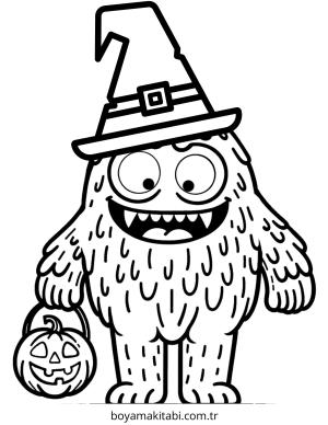 Canavar boyama sayfası – çizgi film temalı, basit çizim