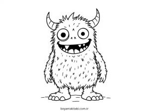 Canavar boyama sayfası – sevimli karakter, sanatsal çalışma