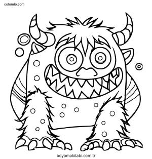 Canavar boyama sayfası – çocuklar için, çizgi film temalı