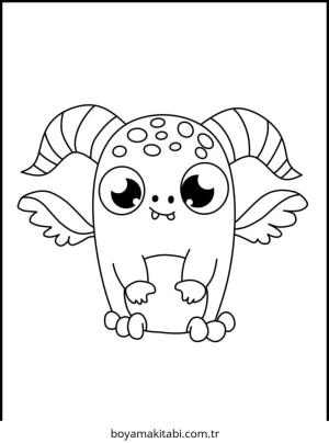 Canavar boyama sayfası – çizgi film temalı, basit çizim