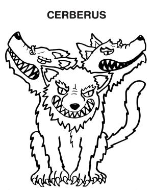 Canavar boyama sayfası,  coloring page, Cerberus Canavarı, 