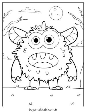 Canavar boyama sayfası – kolay boyama, eğitici aktivite