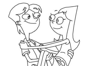 Candace boyama sayfası,  coloring page, Jeremy Candace’e Sarılmak, 