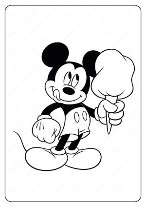 Şeker boyama sayfası,  coloring page, Mickey Mouse Şeker Tutuyor, 