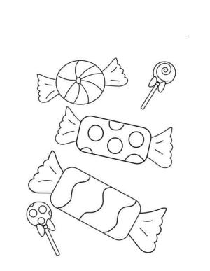 Şeker boyama sayfası,  coloring page, Beş şeker, 