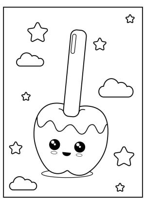 Şeker boyama sayfası,  coloring page, Sevimli şeker Gülümseyerek, 