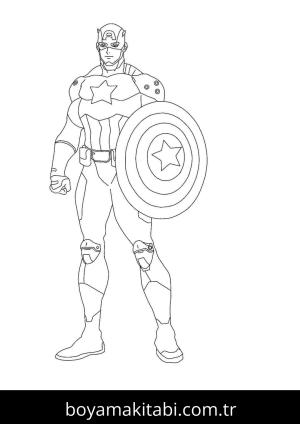Captain America boyama sayfası – sanatsal çalışma, çocuklar için