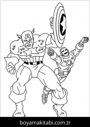 Captain America boyama sayfası – eğlenceli etkinlik, el becerilerini geliştirir