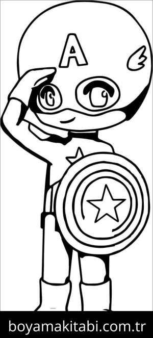Captain America boyama sayfası – sanatsal çalışma, çocuklar için