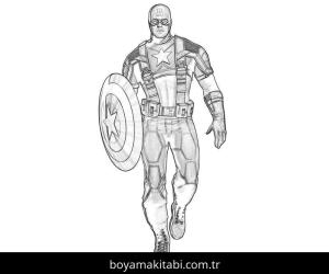 Captain America boyama sayfası – çocuk aktivitesi, PDF indir