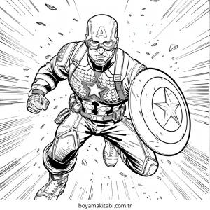 Captain America boyama sayfası – okul öncesi, evde etkinlik