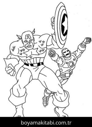 Captain America boyama sayfası – yaratıcılığı geliştirir, keyifli zaman