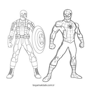 Captain America boyama sayfası – eğitici aktivite, yaratıcılık