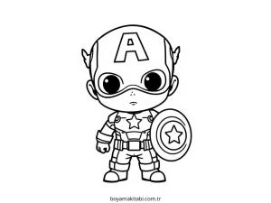 Captain America boyama sayfası – eğlenceli etkinlik, el becerilerini geliştirir