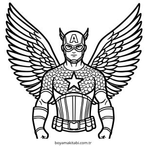 Captain America boyama sayfası – el becerilerini geliştirir, boyama çalışması
