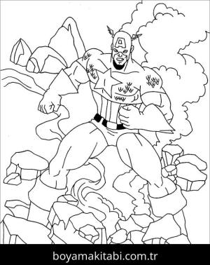 Captain America boyama sayfası – boyama etkinliği, çocuk aktivitesi