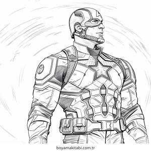 Captain America boyama sayfası – yaratıcılık, eğlenceli etkinlik