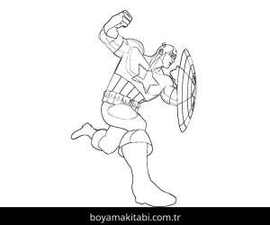 Captain America boyama sayfası – kolay boyama, eğitici aktivite