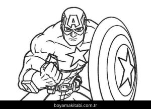 Captain America boyama sayfası – renkli çizimler, okul öncesi