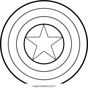 Captain America boyama sayfası – çizgi film temalı, basit çizim