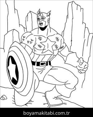 Captain America boyama sayfası – okul öncesi, evde etkinlik