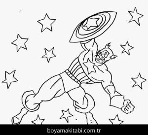 Captain America boyama sayfası – keyifli zaman, renkli çizimler