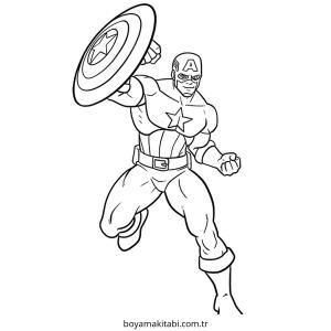 Captain America boyama sayfası – kolay boyama, eğitici aktivite