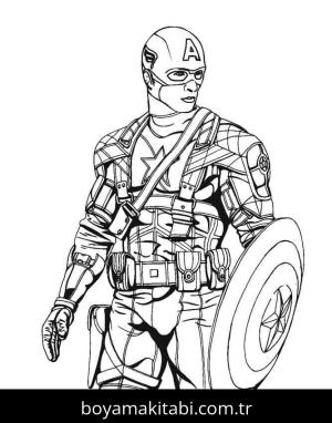 Captain America boyama sayfası – çocuklar için, çizgi film temalı