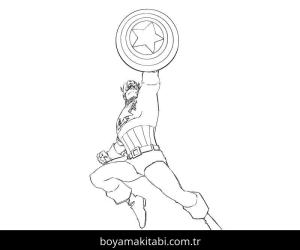 Captain America boyama sayfası – çocuklar için, çizgi film temalı