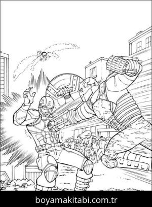 Captain America boyama sayfası – kolay boyama, eğitici aktivite